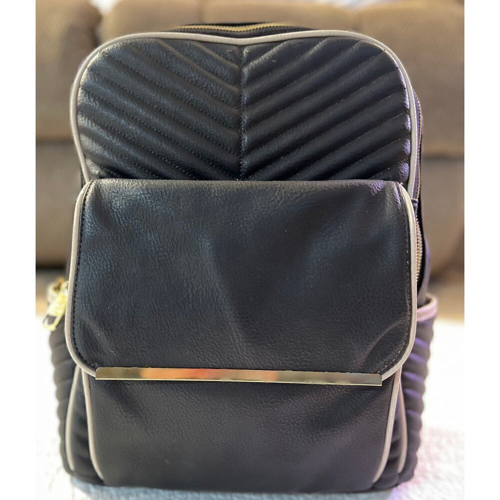 Steve Madden Black Leather Backpack